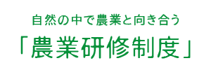 自然の中で農業と向き合う「農業研修制度」